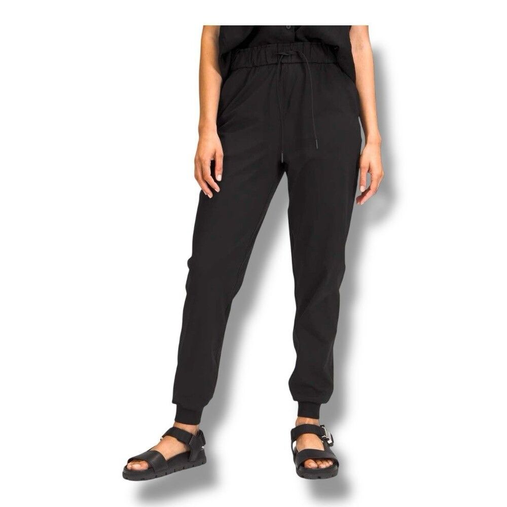 Lululemon Stretch High Rise Jogger Black W5DQDS Drawstring Active Women’s Size 6